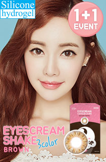 [1+1][1ヶ月] アイスクリームシェーク3 カラーブラウン(Eyescream Shake 3color Brown) DIA 14.3mm